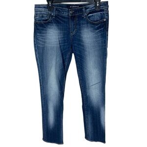 Women's Driftwood Sandblasted Straight Leg Mid Rise Denim Blue Jeans Size 29